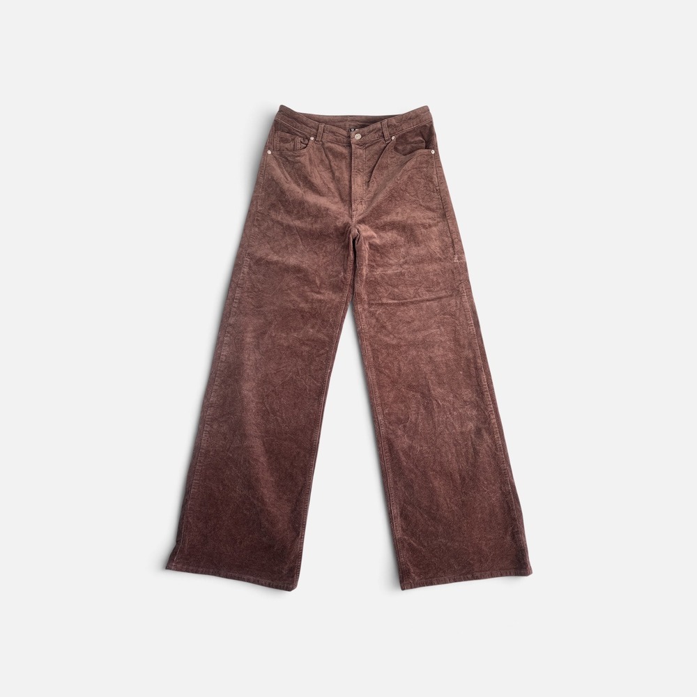 H&M Divided Brown Corduroy High Waisted Wide Leg Pants Size 12